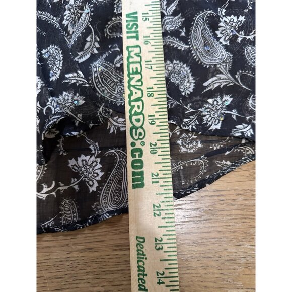 One‎ World Live and Let Live Sheer Paisley Cardigan Open Front Size Petite Small - Picture 4 of 9